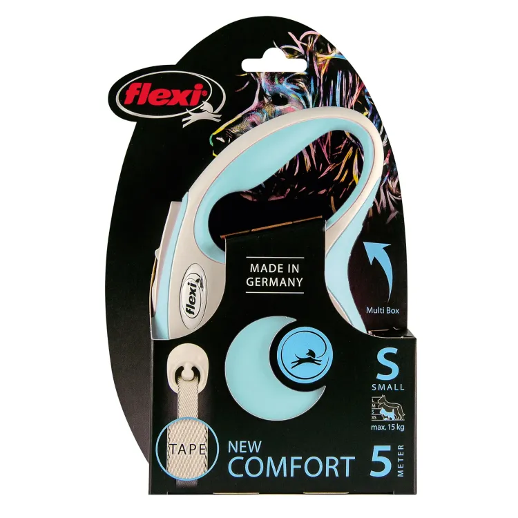 FLEXI New Line Comfort S Рулетка лента 5м/до 15кг серый/голубой
