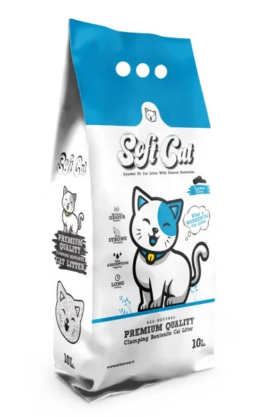Soft Cat Наполнитель для кошачьего туалета комкующийся с активированным углем 10 л (Турция замена Ever Clean)