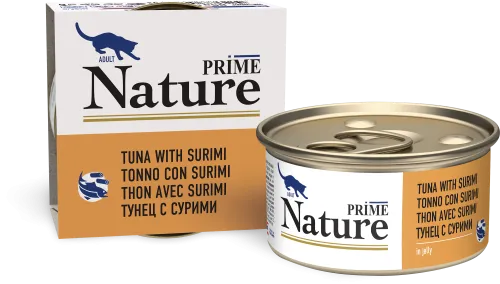 Prime (Прайм) Nature Консервы для взрослых кошек с тунцом и сурими в желе 85 г
