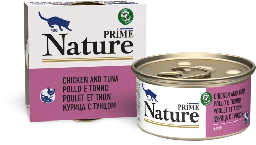 Prime (Прайм) Nature Консервы для взрослых кошек с курицей и тунцом в бульоне 85 г