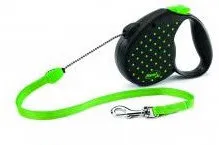 FLEXI Рулетка Color Dots М (5 м, 20 кг) Трос/жгут, черно-зеленая