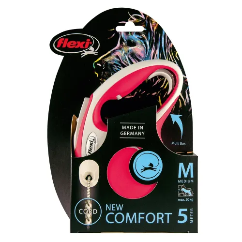 FLEXI New Line Comfort M Рулетка трос 5м/до 20кг серый/красный