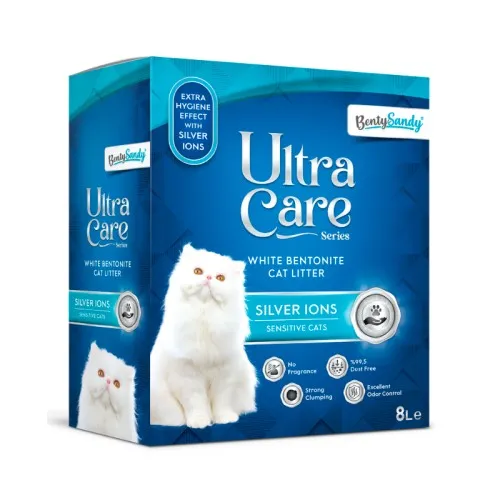 Ultra Care Silver lons Sensitive Комкующийся наполнитель с ионами серебра 8 л 7 кг (замена Ever Clean)