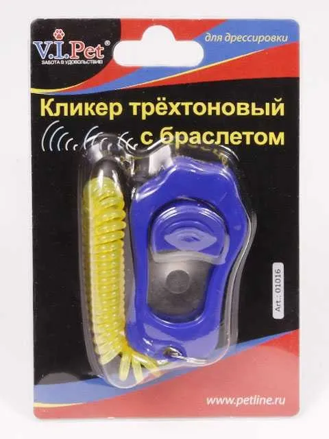 V.I.Pet - Кликер трехтоновый с браслетом в форме лапы