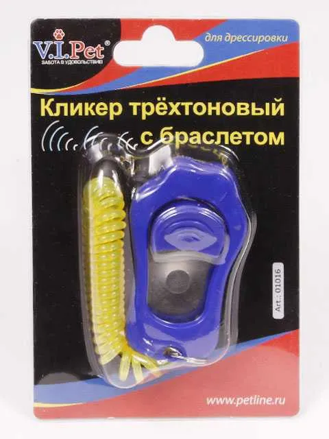 V.I.Pet - Кликер трехтоновый с браслетом в форме лапы