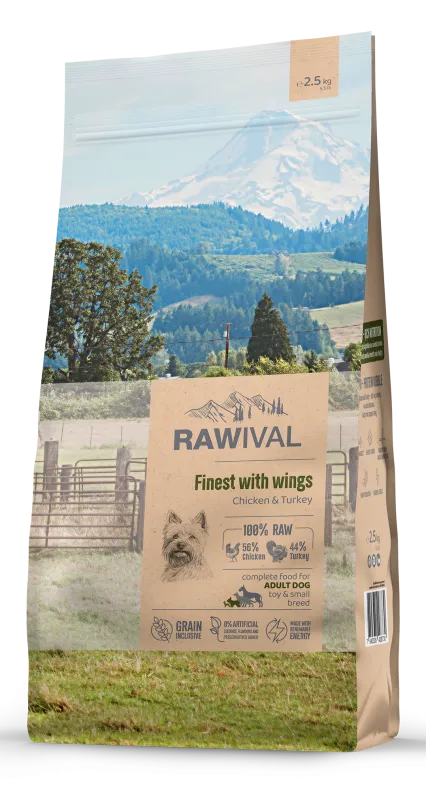 Rawival (Ровайвл/Равивал) Finest With Wings Сухой корм для взрослых собак мелких пород с курицей и индейкой 2,5 кг 