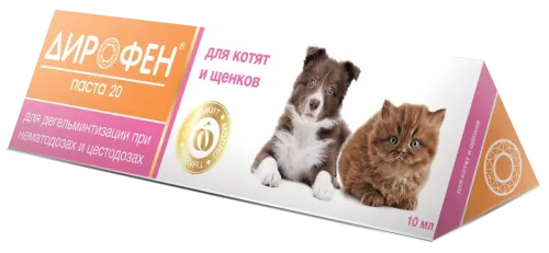 Дирофен 20 - Паста для котят и щенков, хорьков и декоративных грызунов 10 мл