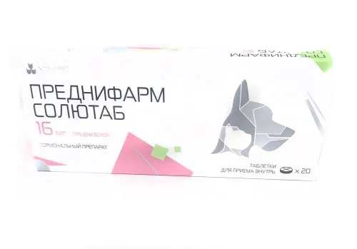 Преднифарм Солютаб (Преднизолон) Nita-farm Гормональный препарат для животных 16 мг 20 табл