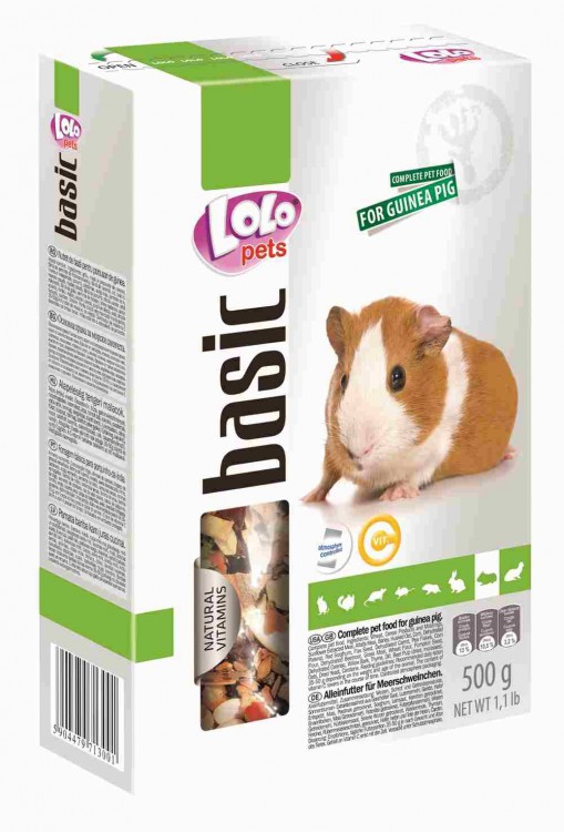 LoLo Pets Guinea Pig Food Complete - Полнорационный корм для морских свинок, коробка, 500 гр.