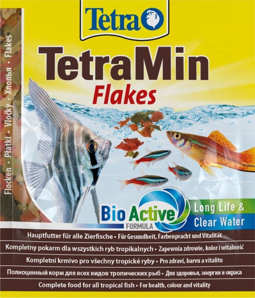 TetraMin Flakes Корм для всех видов декоративных рыб (хлопья, пакет саше) 12 г