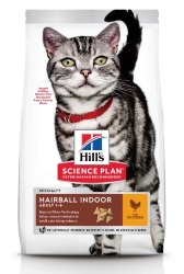 Hill's (Хиллс) Science Plan Hairball Indoor Сухой корм для домашних кошек для вывода шерсти из желудка 300 г