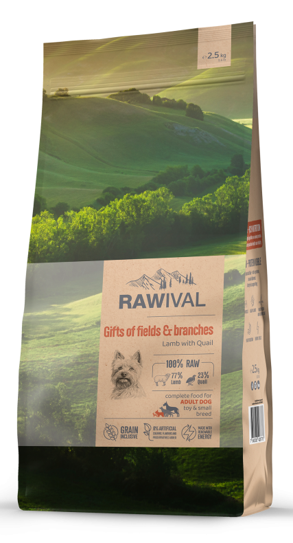 Rawival (Ровайвл/Равивал) Gifts Of Fields &amp; Branches Сухой корм для взрослых собак мелких пород с ягненком и перепелом 2,5 кг 