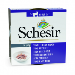 Schesir (Шезир) Tonno Manzo Riso - Корм для кошек c Тунцом, Говяжьим филе и Рисом (Упаковка 14 шт)
