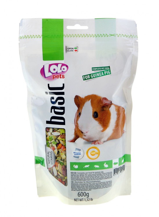 Lolo Pets Food Complete Guinea Pig Doypack - Полнорационный корм для морских свинок, пакет, 600 гр.