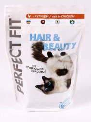 Perfect Fit (Пёрфект Фит) Hair&Beauty - Сухой корм для длинношерстных кошек с Курицей