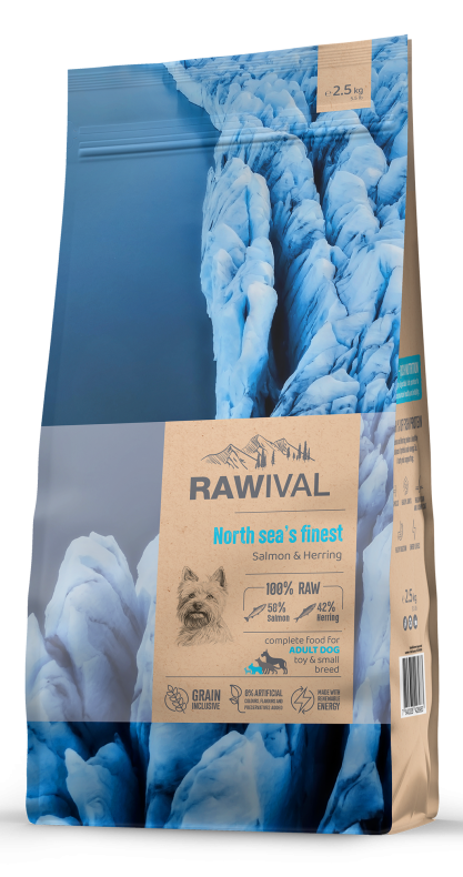 Rawival (Ровайвл/Равивал) North Sea’s Finest Сухой корм для взрослых собак мелких пород с лососем и сельдью 2,5 кг 