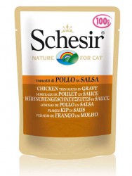 Schesir (Шезир) Pollo Salsa - Корм для кошек с кусочками Курицы в Соусе (Пауч)