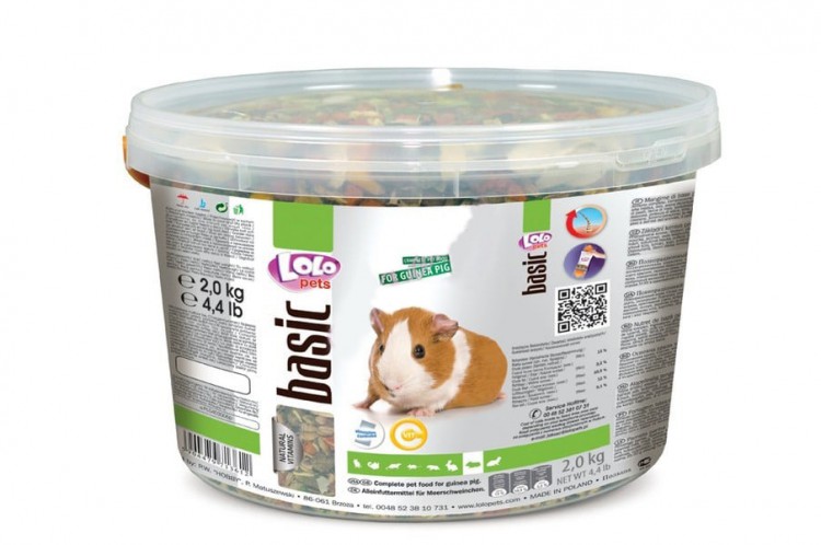 Lolo Pets Food Complete Guinea Pig Bucket - Полнорационный корм для морских свинок, ведро 2 кг
