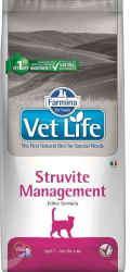 Farmina Vet Life (фармина Вет Лайф) Struvite Management Сухой лечебный корм для кошек для снижения рецидивов мочекаменной болезни МКБ 400 г