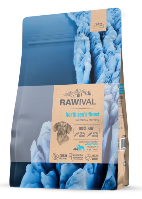 Rawival (Ровайвл/Равивал) North Sea’s Finest Сухой корм для взрослых собак средних и крупных пород с лососем и сельдью 2,5 кг