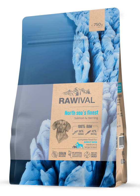 Rawival (Ровайвл/Равивал) North Sea’s Finest Сухой корм для взрослых собак средних и крупных пород с лососем и сельдью 2,5 кг