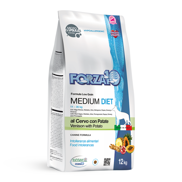 Forza10 (Форза10) MEDIUM DIET корм для собак для сокращения симптомов пищевой непереносимости из Оленины и Картофеля