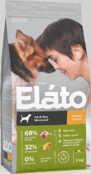ЭЛАТО (ELATO) Корм д/взрослых собак мелких пород с курицей и уткой 2кг