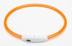 Ошейник светящийся для собак USB оранжевый 45 см