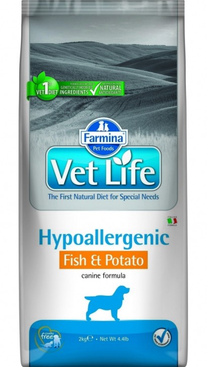 Farmina Vet Life (Фармина Вет Лайф) Hypoallergenic Fish &amp; Potato Сухой лечебный гипоаллергенный корм для собак с рыбой и картофелем 2 кг