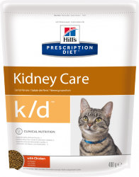 Hill's (Хиллс) Prescription Diet K/d Сухой лечебный корм для кошек при почечной недостаточности с курицей 400 г