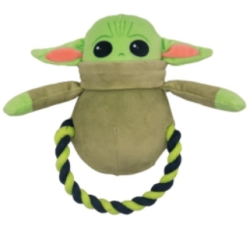 Buckle-Down Игрушка для собак Звёздные войны Малыш Йода зеленый на веревке 23 см