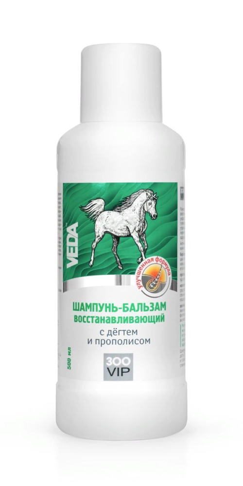 ЗооVip - Шампунь-бальзам восстанавливающий с дегтем и прополисом 500 мл