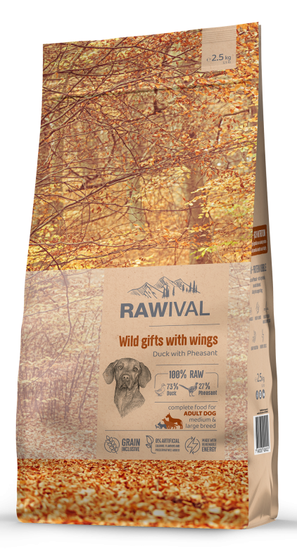Rawival (Ровайвл/Равивал) Wild Gifts With Wings Сухой корм для взрослых собак средних и крупных пород с уткой и фазаном 2,5 кг 