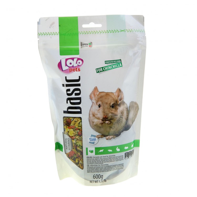 Lolo Pets Food Complete Chinchilla Doypack - Полнорационный корм для шиншилл, Дойпак, 600 гр.