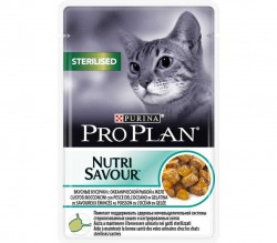 Pro Plan (Про План) Nutri Savour Sterilised Пауч для стерилизованных кошек и кастрированных котов с океанической рыбой в желе 85 г