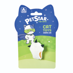 Pet star Игрушка для кошек Лапка с мятой бежевая/белая плюшевая 3*6 см