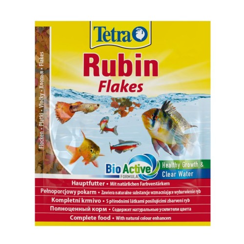 Tetra Rubin flakes Корм для всех видов декоративных рыб для улучшения окраса (хлопья, пакет саше) 12 г