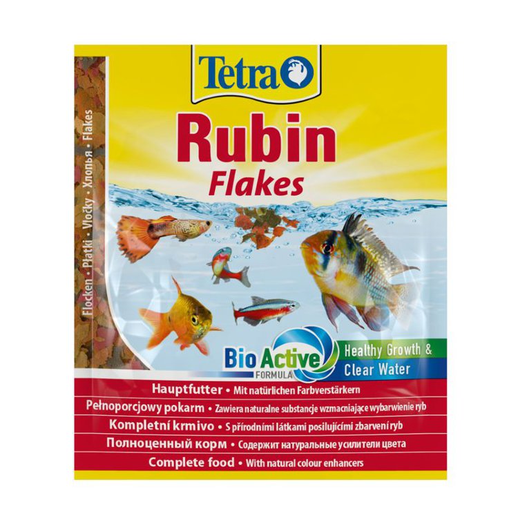 Tetra Rubin flakes Корм для всех видов декоративных рыб для улучшения окраса (хлопья, пакет саше) 12 г