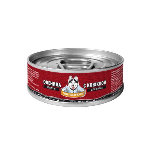 Погрызухин консервы для собак Оленина с клюквой 100 гр