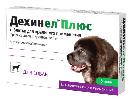 KRKA Дехинел Плюс для собак крупных пород 12 табл