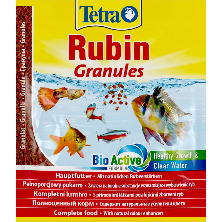 TETRA Rubin Granules - Корм в гранулах для улучшения окраса всех видов рыб 15 гр