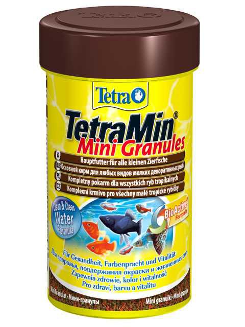 Tetra (Тетра) Min MiniGranules - Корм для аквариумных рыб небольших размеров (Гранулы) 45 гр 100 мл