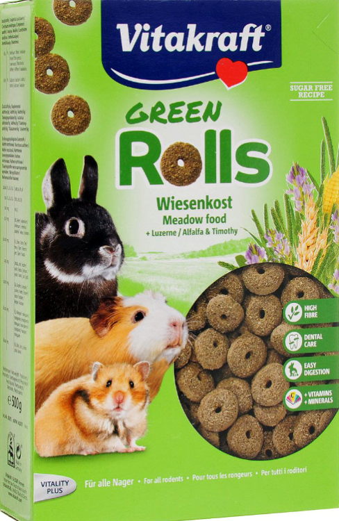  Vitakraft Grun Rollis - Зеленые колечки для грызунов, 500 гр.