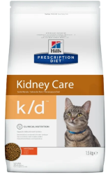 Hill's (Хиллс) Prescription Diet K/d Сухой лечебный корм для кошек при почечной недостаточности с курицей 1,5 кг