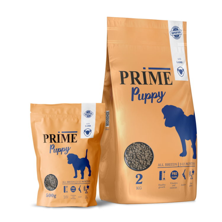 Prime puppy Прайм Полнорационный сухой корм для щенков всех пород с ягненком 2 кг