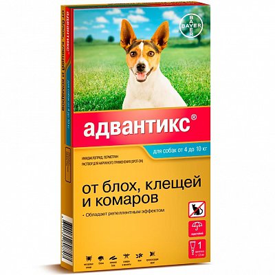 Bayer Advantix (Адвантикс) - Капли от паразитов для собак от 4 до 10 кг (1 пипетка)