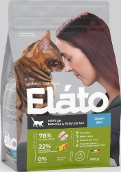 ЭЛАТО (ELATO) Корм д/взрослых кошек с рыбой д/красивой и блестящей шерсти 300г