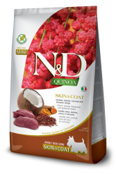 Farmina N&D (Фармина НД) Quinoa Mini Skin & Coat Сухой беззерновой корм для взрослых собак мелких пород для кожи и шерсти с олениной и киноа 800 г