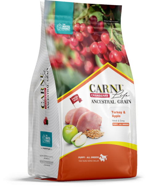 CARNI LIFE Puppy Сухой корм для щенков индейка с яблоком и клюквой 12 кг