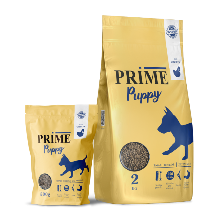 Prime puppy small Прайм Полнорационный сухой корм для щенков мелких пород с курицей 2 кг